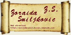 Zoraida Smiljković vizit kartica